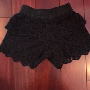 Justice Black crochet shorts